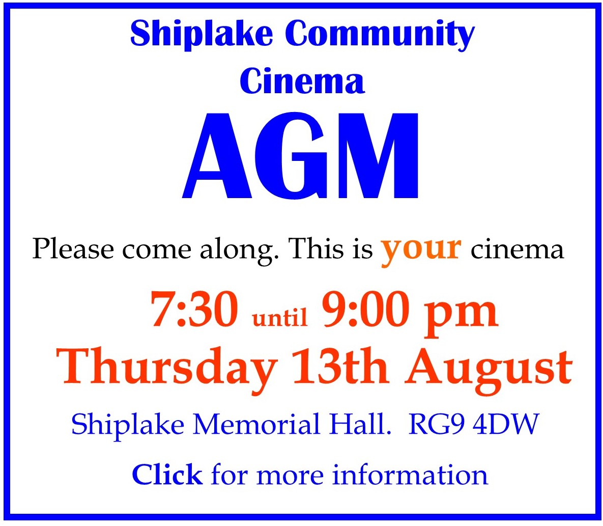 Community Cinema AGM poster